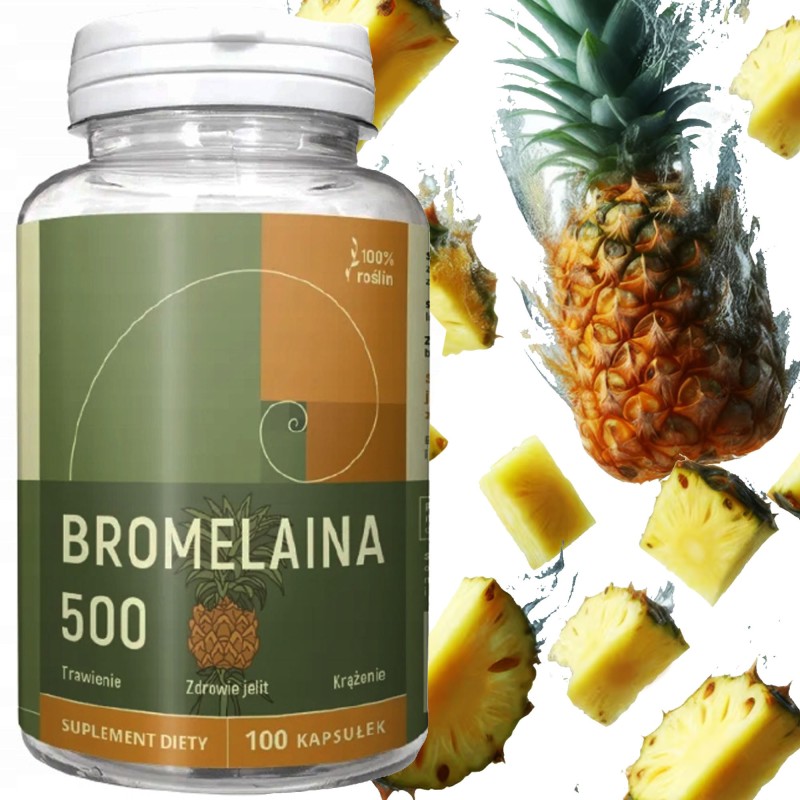 Nanga BROMELAINA 500mg wsparcie TRAWIENIE PRZECIWZAKSZEPOWO 100 kapsułek